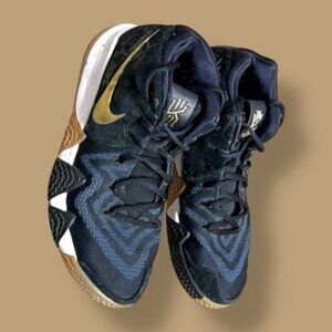 Nike Kyrie 4 Basketball Shoes Black/Gold Gum Sole Size 9.5 US Men's